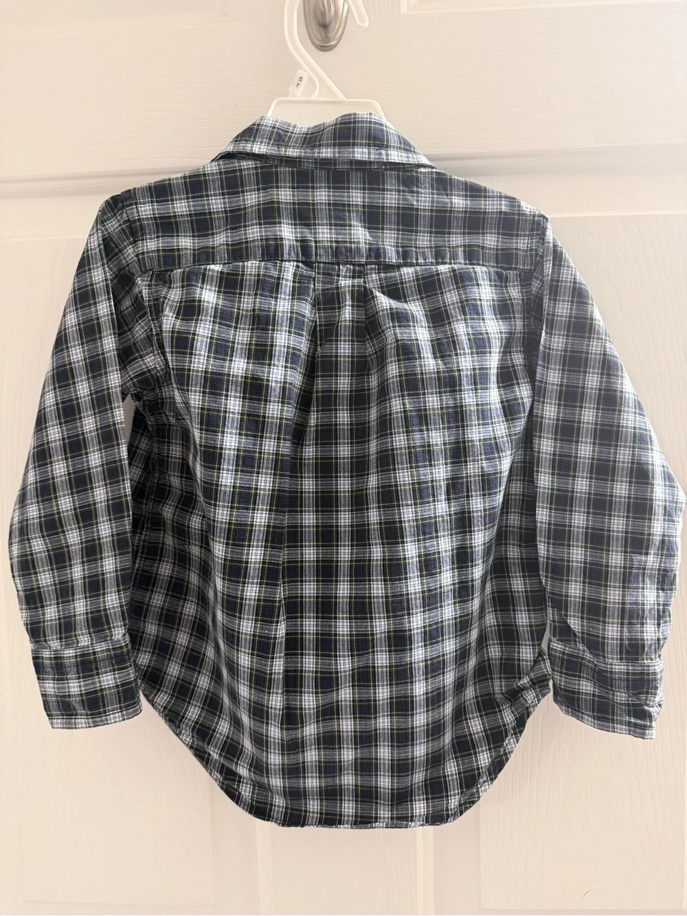 Chaps Navy, White & Green Plaid Button-Front Shirt